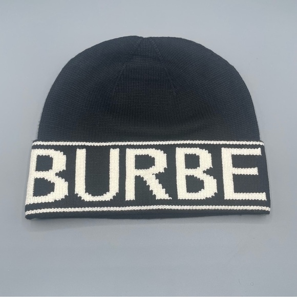Burberry Other - Burberry Black Knit Beanie with White Logo​
